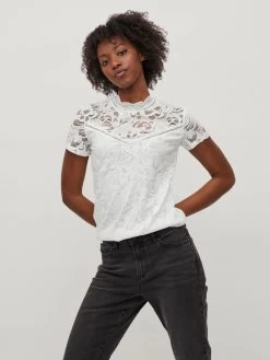 Vila Blouses Met Korte Mouw Blouse Stasia Dames Wit -Vila 0100a468a5f65b7b774bfc0e97ec216f