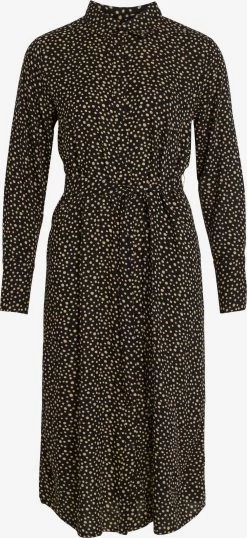 Vila Maxi Jurken Blousejurk Pil Oma Dames Zwart