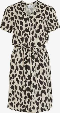 Vila Blousejurken Blousejurk Dames Beige / Zwart