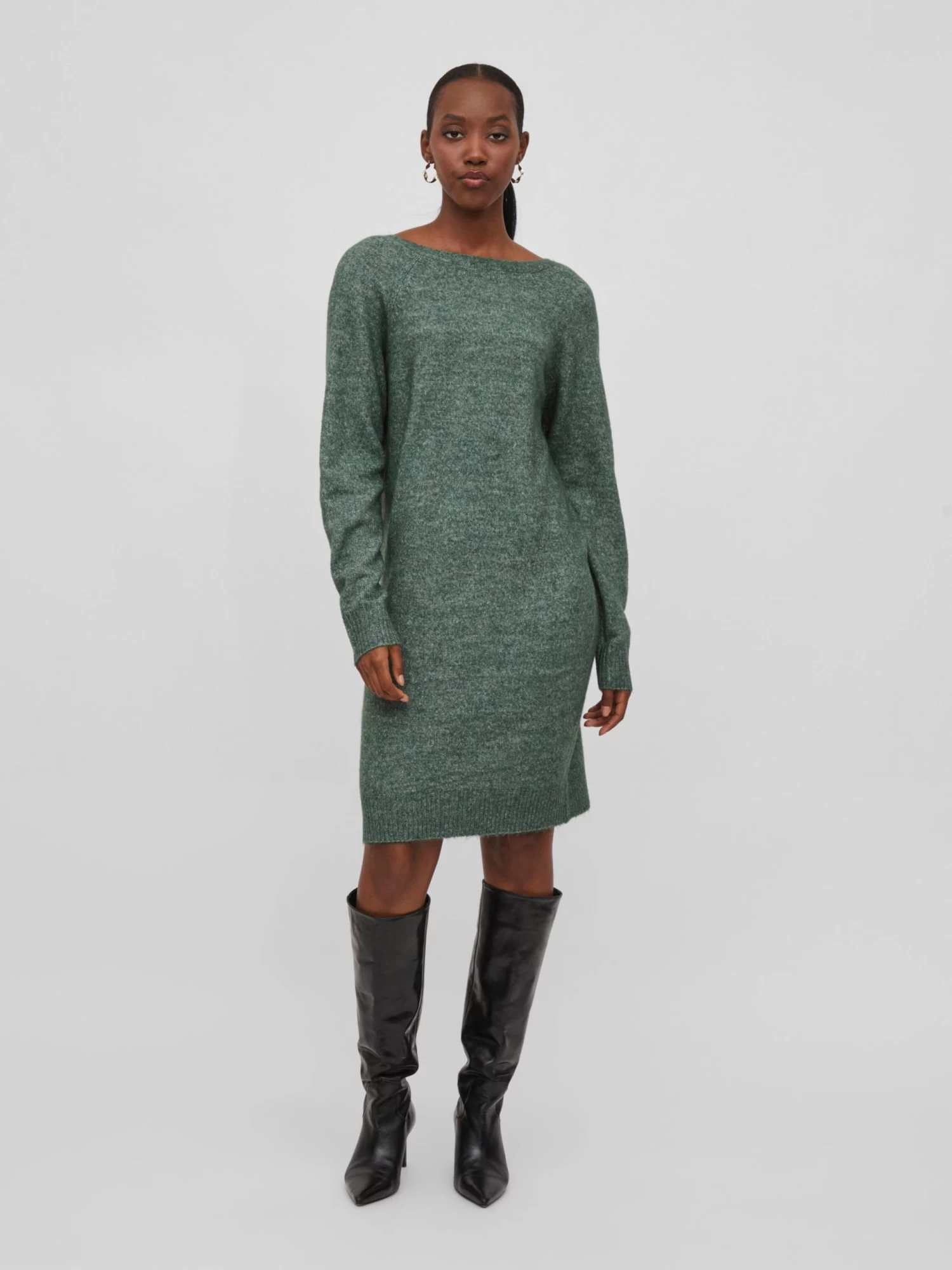 Vila Gebreide Jurken Gebreide Jurk Ella Dames Smaragd 7 Vila Gebreide Jurken Gebreide Jurk Ella Dames Smaragd - Afbeelding 5