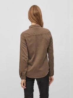 Vila Spijkerblouses Blouse BISTA Dames Olijfgroen -Vila 03b7ed22b10cc1e0966baa78ab05c87d