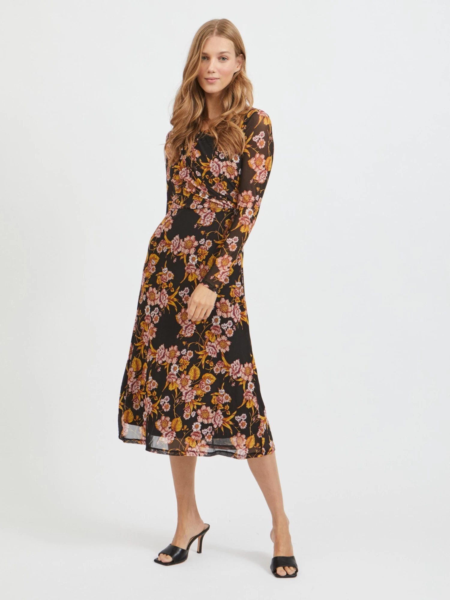 Vila Midi Jurken Jurk Gorgeous Dames Zwart 7 Vila Midi Jurken Jurk Gorgeous Dames Zwart - Afbeelding 5