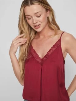 Vila Blouse Tops Blouse Dames Rood / Wijnrood -Vila 044243a0ac8eb17a86bfb8d7c45df6cb