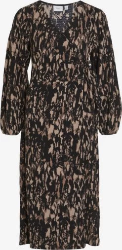 Vila Maxi Jurken Jurk Dames Bruin / Zwart