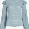 Vila Kanten Blouses Blouse Dames Lichtblauw -Vila 055730715cd5aa2f4ee675f2ae5eea1c