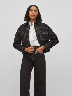 Vila Spijkerjasjes Tussenjas Dames Zwart -Vila 06b1b34c7b9cb7da1057c961a129165c