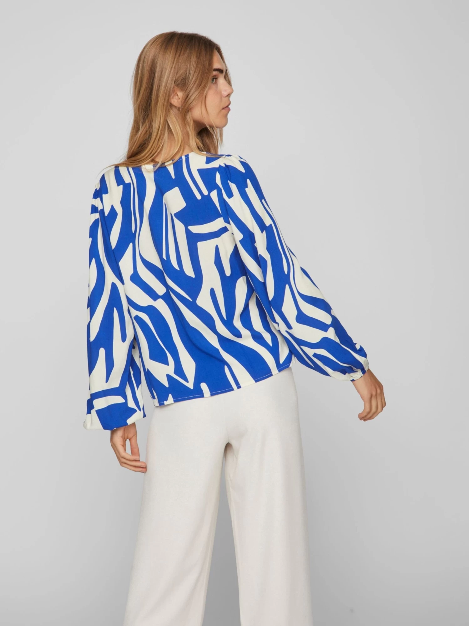Vila Blouseshirts Blouse Dames Blauw / Wit 7 Vila Blouseshirts Blouse Dames Blauw / Wit - Afbeelding 5