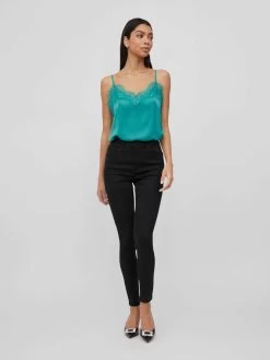 Vila Kanten Tops Top Dames Jade Groen -Vila 06b6b01e48e3522592fa8c833d4f0e06