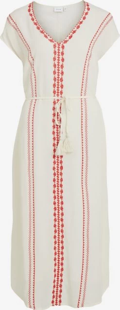 Vila Midi Jurken Jurk Michelle Dames Crème