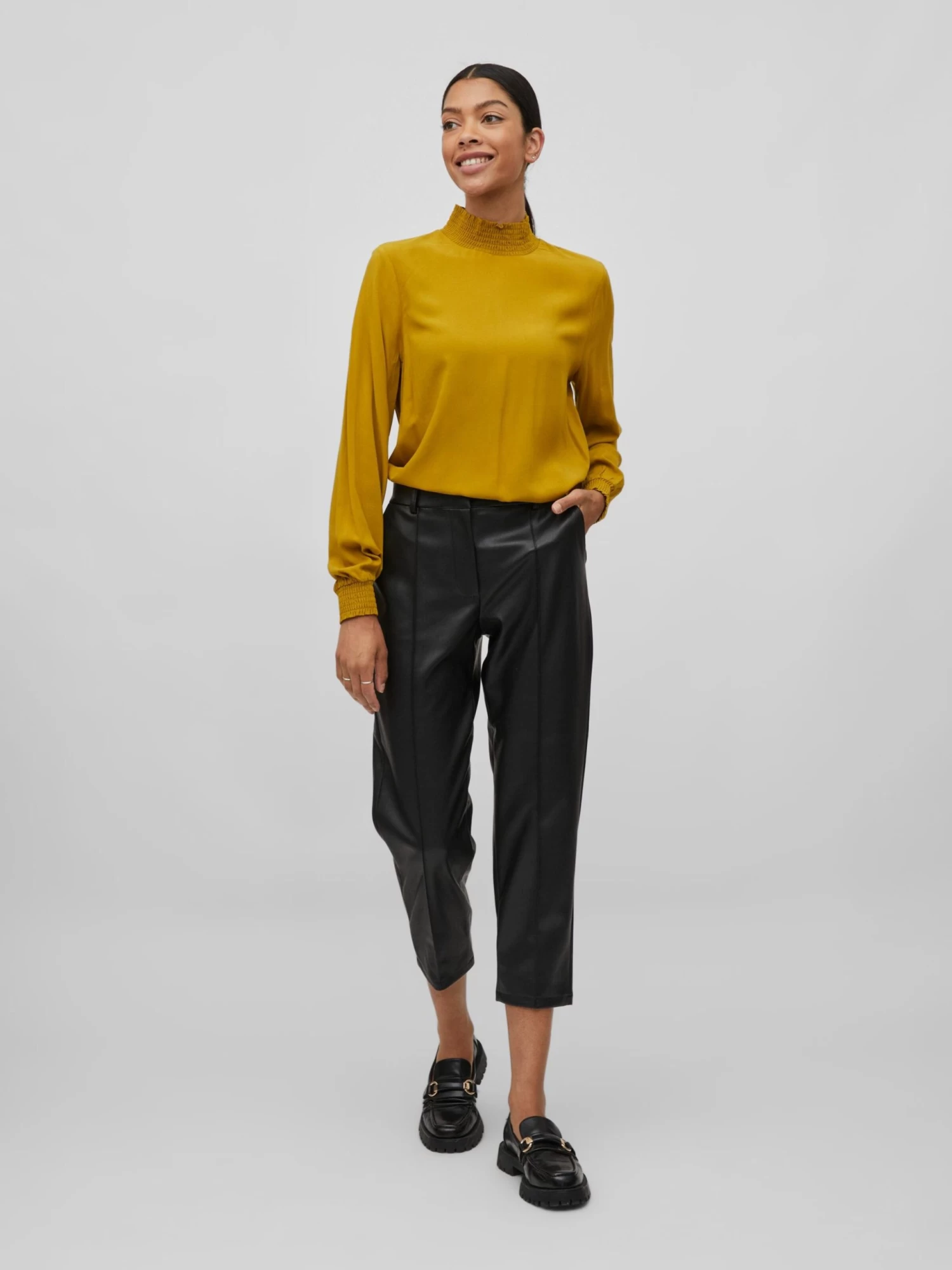 Vila Blouseshirts Blouse Julia Dames Goudgeel 6 Vila Blouseshirts Blouse Julia Dames Goudgeel - Afbeelding 4