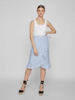 Vila Midi Rokken Rok Kawa Dames Lichtblauw -Vila 08e1d0ad3fa98ea6d9f6799ea98684ae