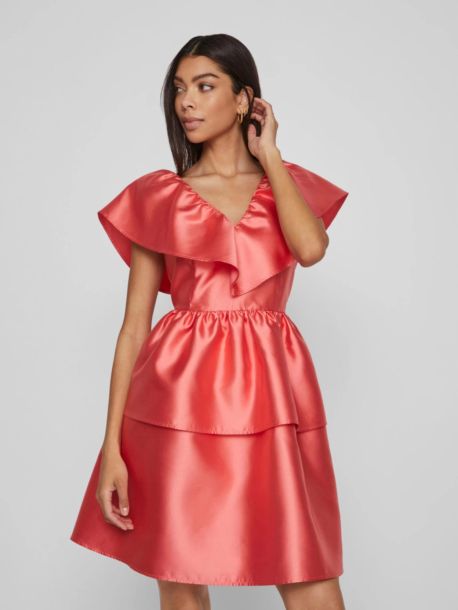 Vila Cocktailjurken Cocktailjurk Shina Dames Lichtrood 4 Vila Cocktailjurken Cocktailjurk Shina Dames Lichtrood - Afbeelding 2