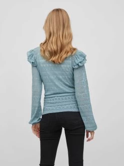 Vila Kanten Blouses Blouse Dames Lichtblauw -Vila 0b19cefcc15b050da77a551887b06295