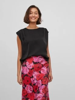 Vila Blouses Met Korte Mouw Blouse Elma Dames Zwart -Vila 0bde09217dec20bc4ac6c5410a3af574