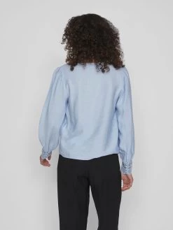 Vila Kanten Blouses Blouse Dames Blauw -Vila 0e21ca0c5c0ba7f2638180552fef621a