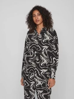 Vila Overhemden Blouse Koga Dames Zwart -Vila 0f3bd419fae4e7b78371925867f8c0e3