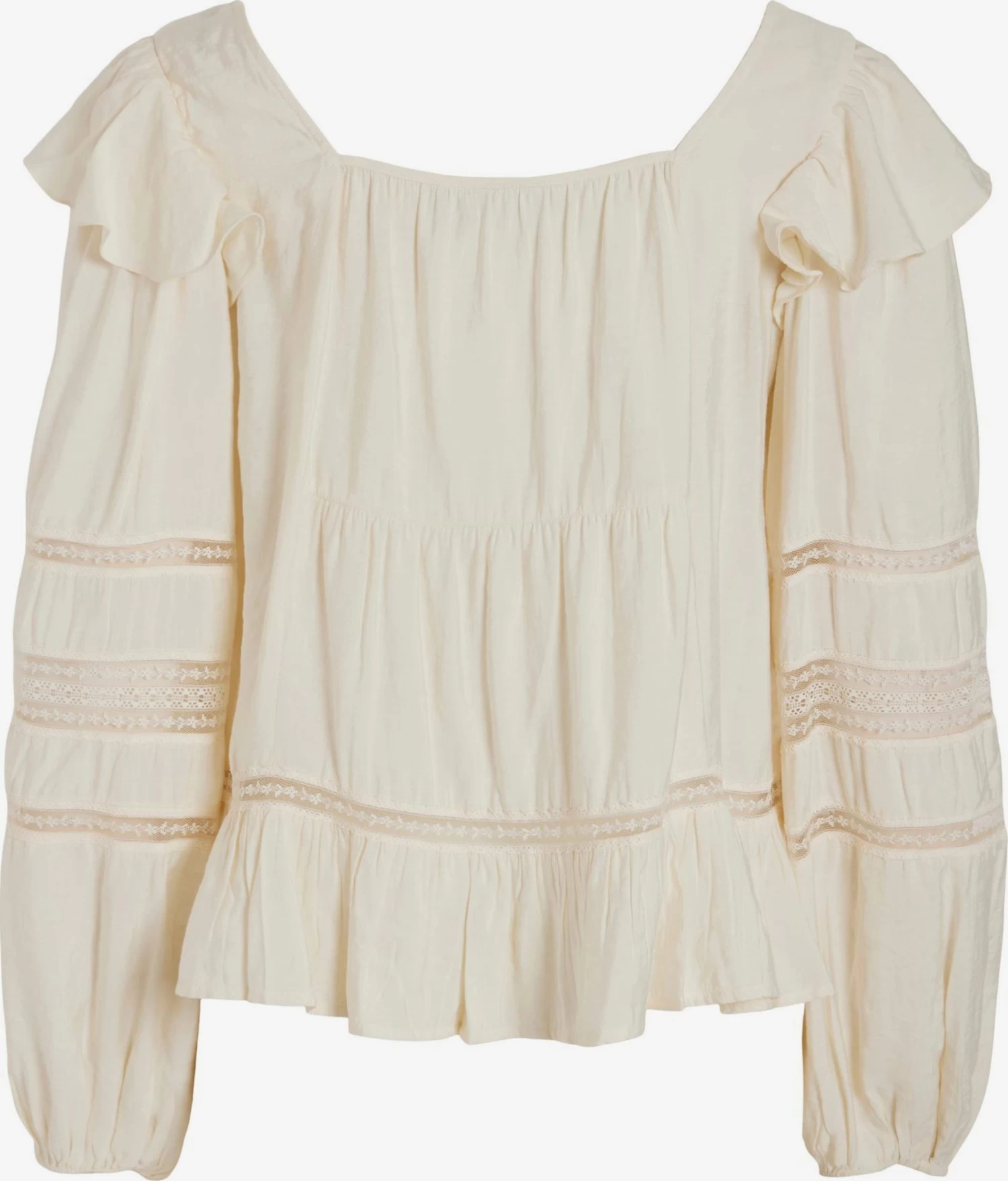 Vila Kanten Blouses Blouse Lucia Dames Lichtbeige 4 Vila Kanten Blouses Blouse Lucia Dames Lichtbeige - Afbeelding 2