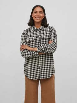 Vila Tussenjassen Tussenjas Hether Dames Zwart / Wit -Vila 110ae786461b4ae12555435a5729aae3