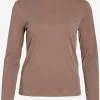 Vila Longsleeves Shirt Dames Lichtbruin