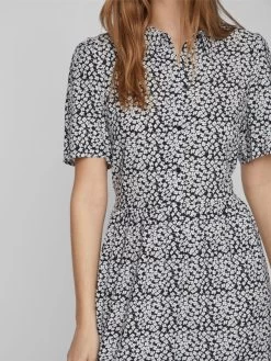 Vila Blousejurken Blousejurk Dames Zwart / Wit -Vila 14b71fdb58624b4d74ef419eaeee23e3