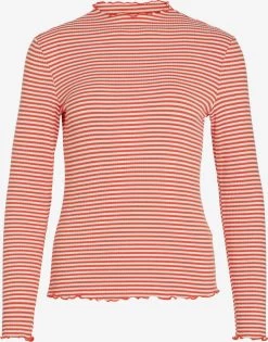 Vila Longsleeves Shirt Dames Oranjerood