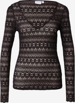 Vila Longsleeves Shirt CHIKKA Dames Zwart