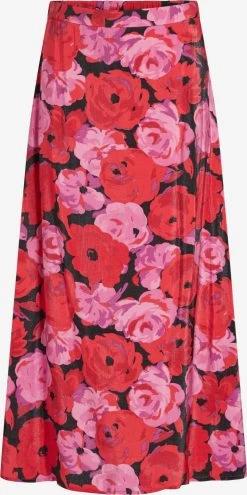 Vila Midi Rokken Rok Flora Dames Zwart