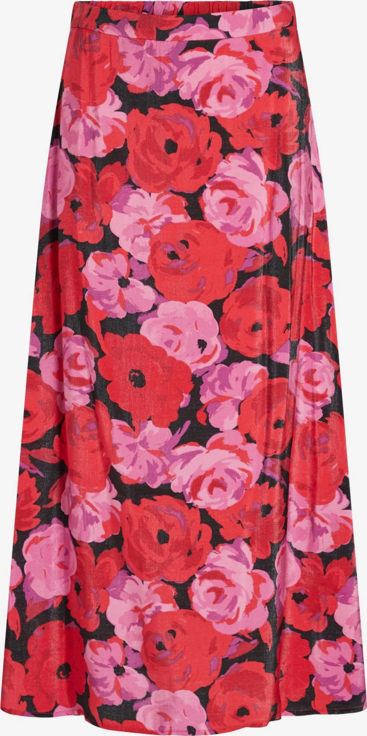 Vila Midi Rokken Rok Flora Dames Zwart 3 Vila Midi Rokken Rok Flora Dames Zwart