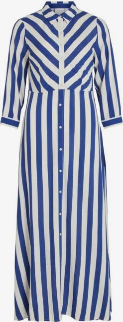 Vila Maxi Jurken Jurk Dames Blauw / Wit
