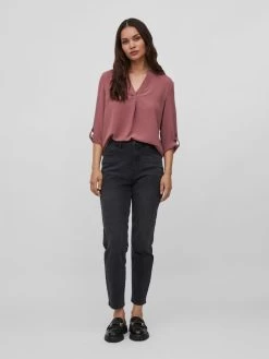 Vila Blouses Met Korte Mouw Blouse Dames Bruin -Vila 17690c6172b019f8196af8b01c630e8b