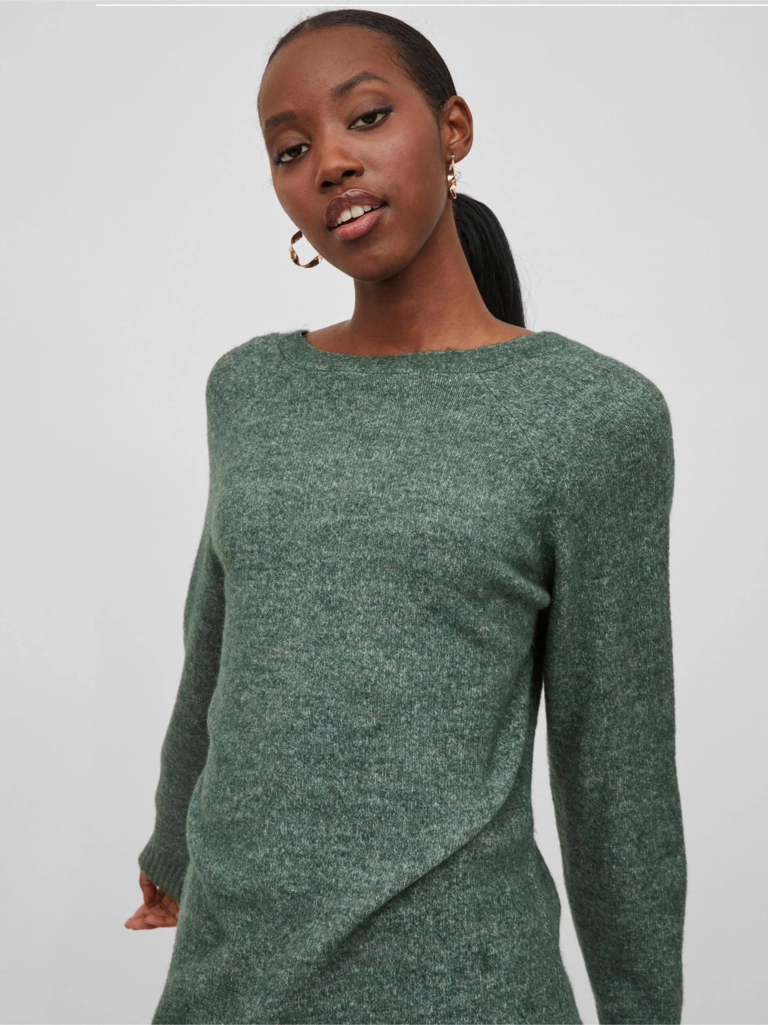 Vila Gebreide Jurken Gebreide Jurk Ella Dames Smaragd 9 Vila Gebreide Jurken Gebreide Jurk Ella Dames Smaragd - Afbeelding 7