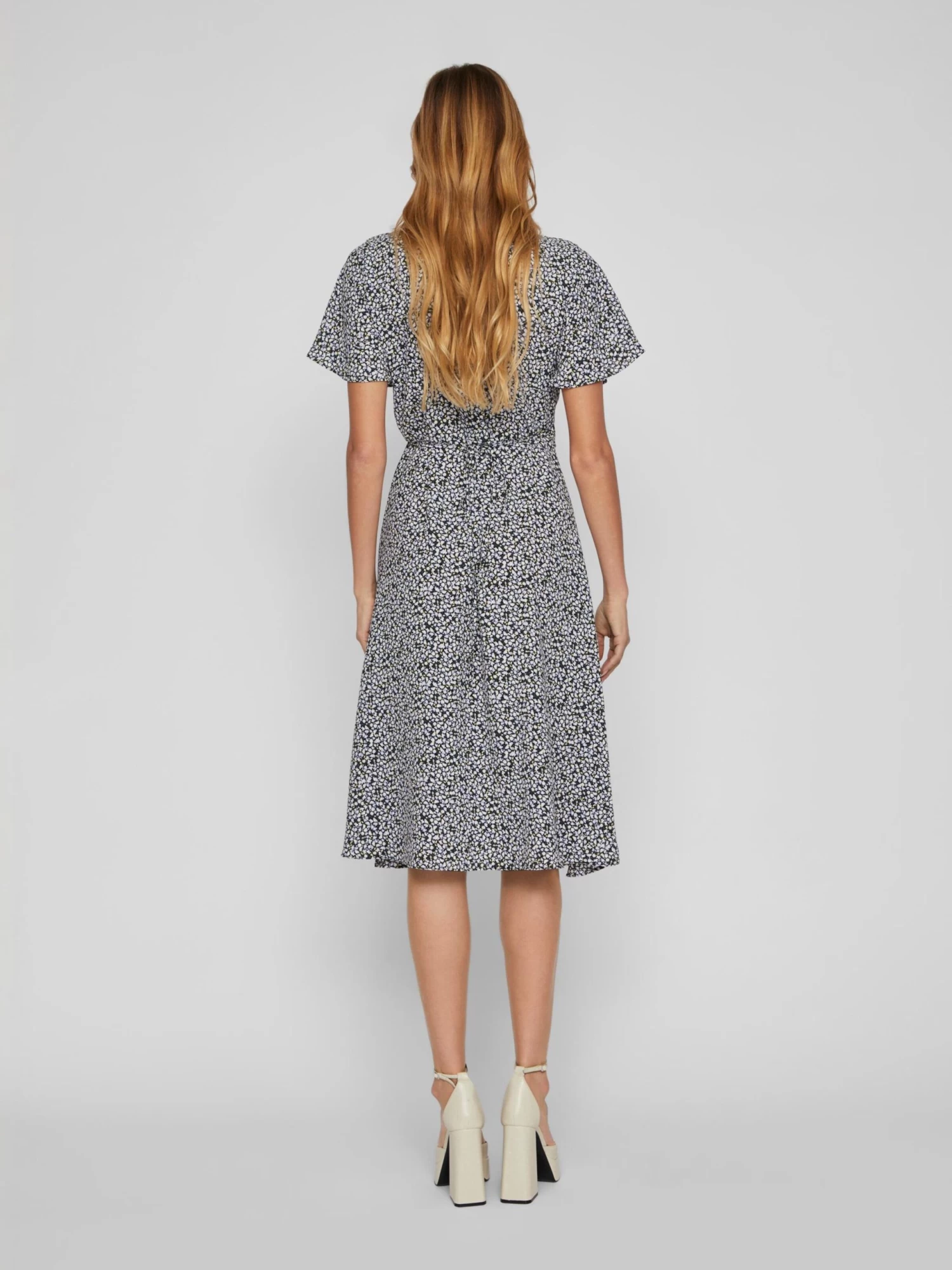 Vila Midi Jurken Jurk Dames Zwart 7 Vila Midi Jurken Jurk Dames Zwart - Afbeelding 5