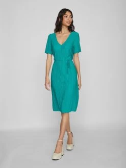 Vila Mini Jurken Jurk PLISA Dames Jade Groen -Vila 1a7644263f838ec55d4414a0cbe671c6