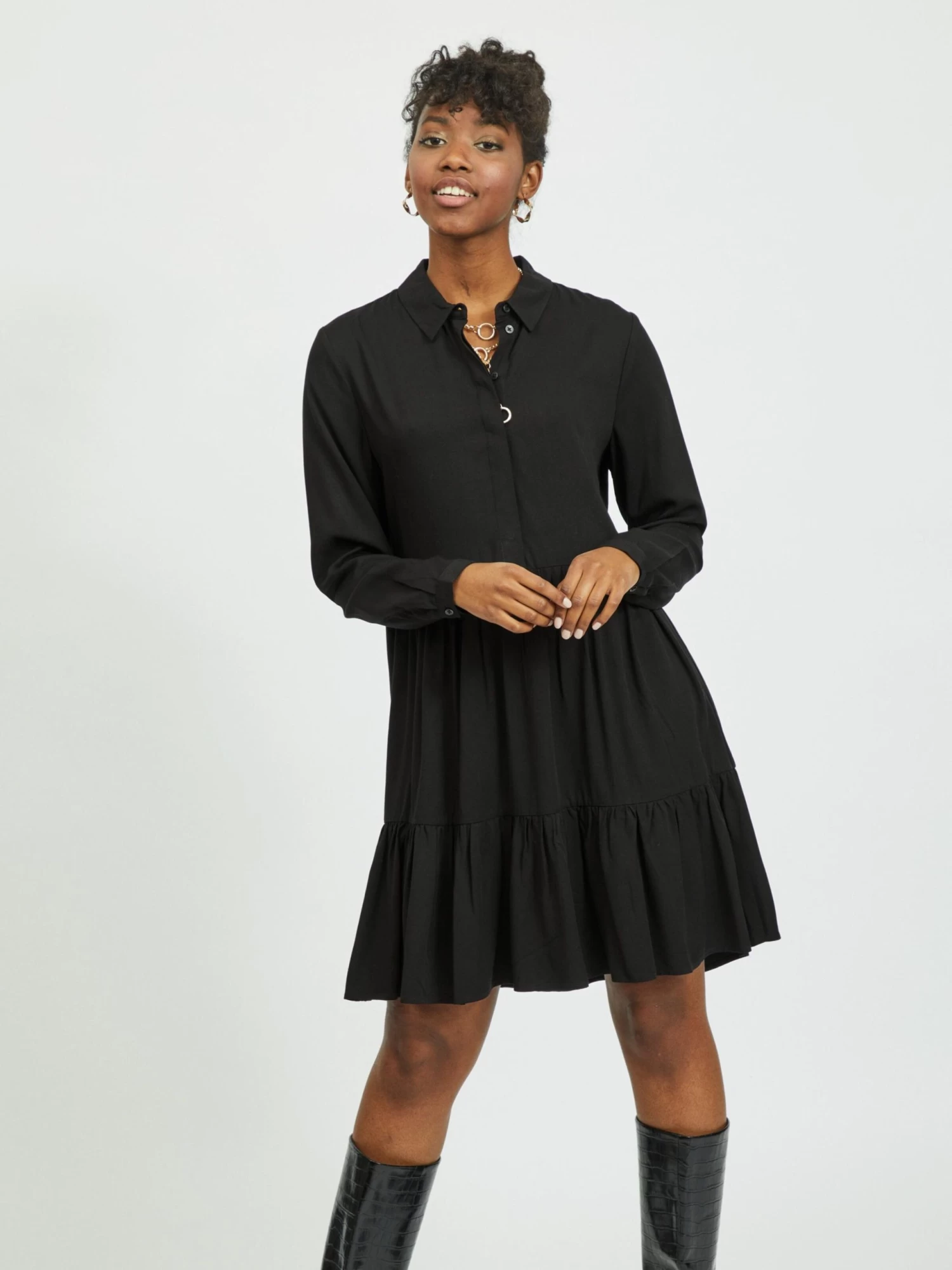 Vila Blousejurken Blousejurk Morose Dames Zwart 5 Vila Blousejurken Blousejurk Morose Dames Zwart - Afbeelding 3