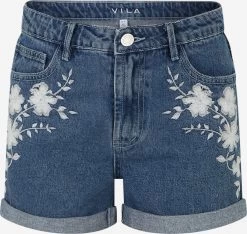Vila Denim Shorts Regular Jeans Dames Blauw