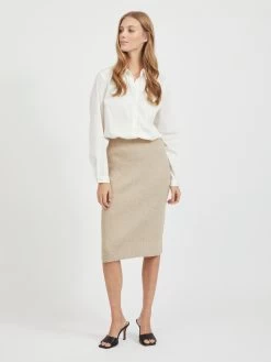 Vila Midi Rokken Rok Dames Cappuccino -Vila 1cf5a940e4acdbc2c687dd9d851a2afc