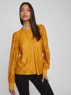 Vila Overhemden Blouse Kril Dames Honing -Vila 1d048c378120e629f19a0f0724bcbe69