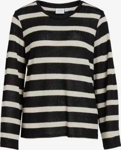 Vila Longsleeves Shirt Dames Beige / Zwart