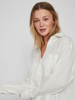 Vila Lange Blouses Blouse FREDA Dames Natuurwit -Vila 1db814f1ddd5df6469ac6b80fcd6ea1a