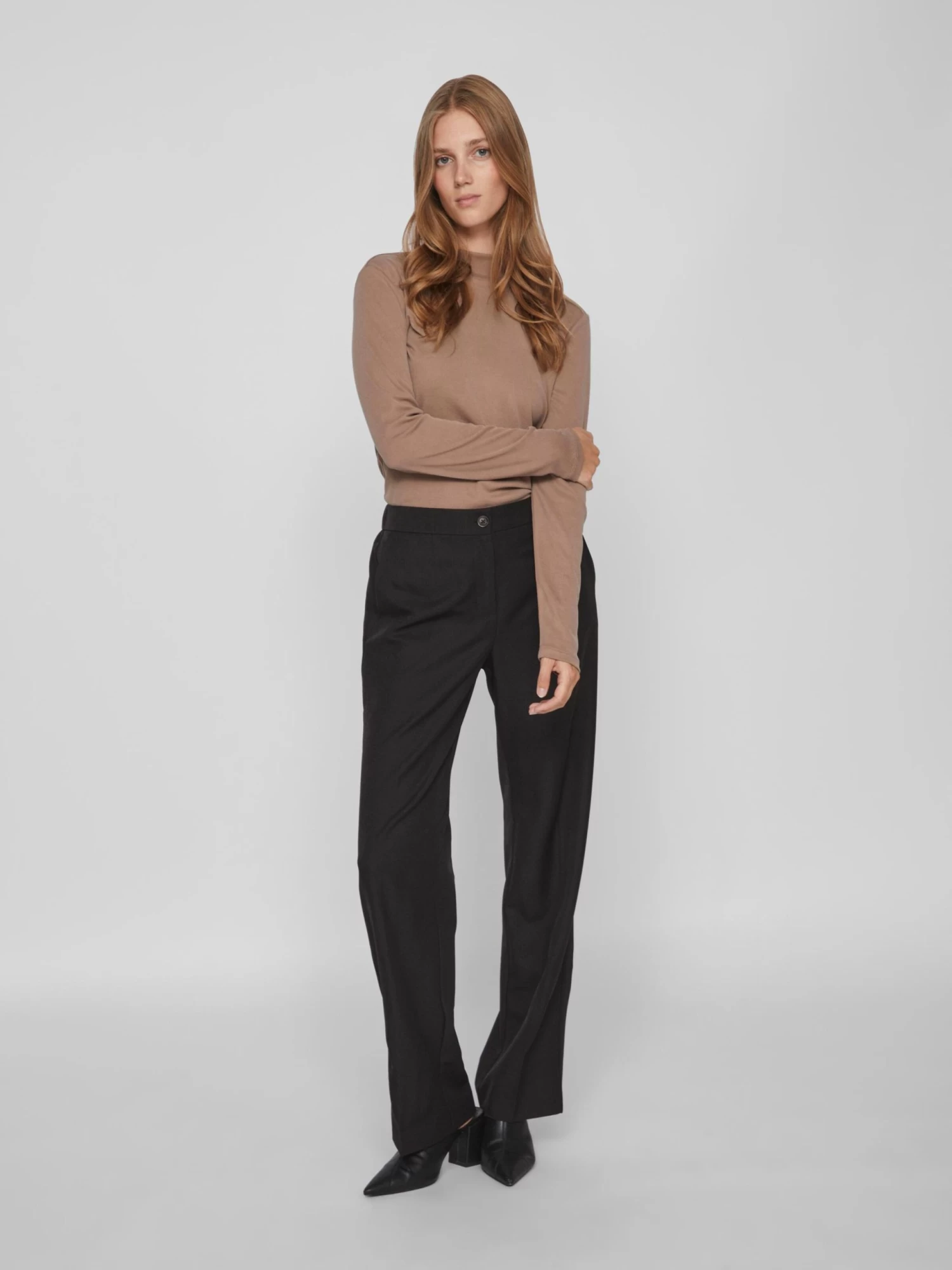 Vila Longsleeves Shirt Dames Lichtbruin 6 Vila Longsleeves Shirt Dames Lichtbruin - Afbeelding 4