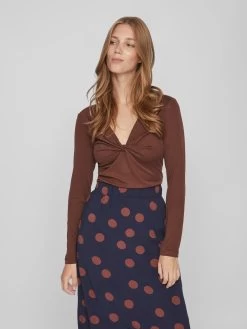 Vila Longsleeves Shirt Dames Chocoladebruin -Vila 200d595d7329ad235031d31302265a8e