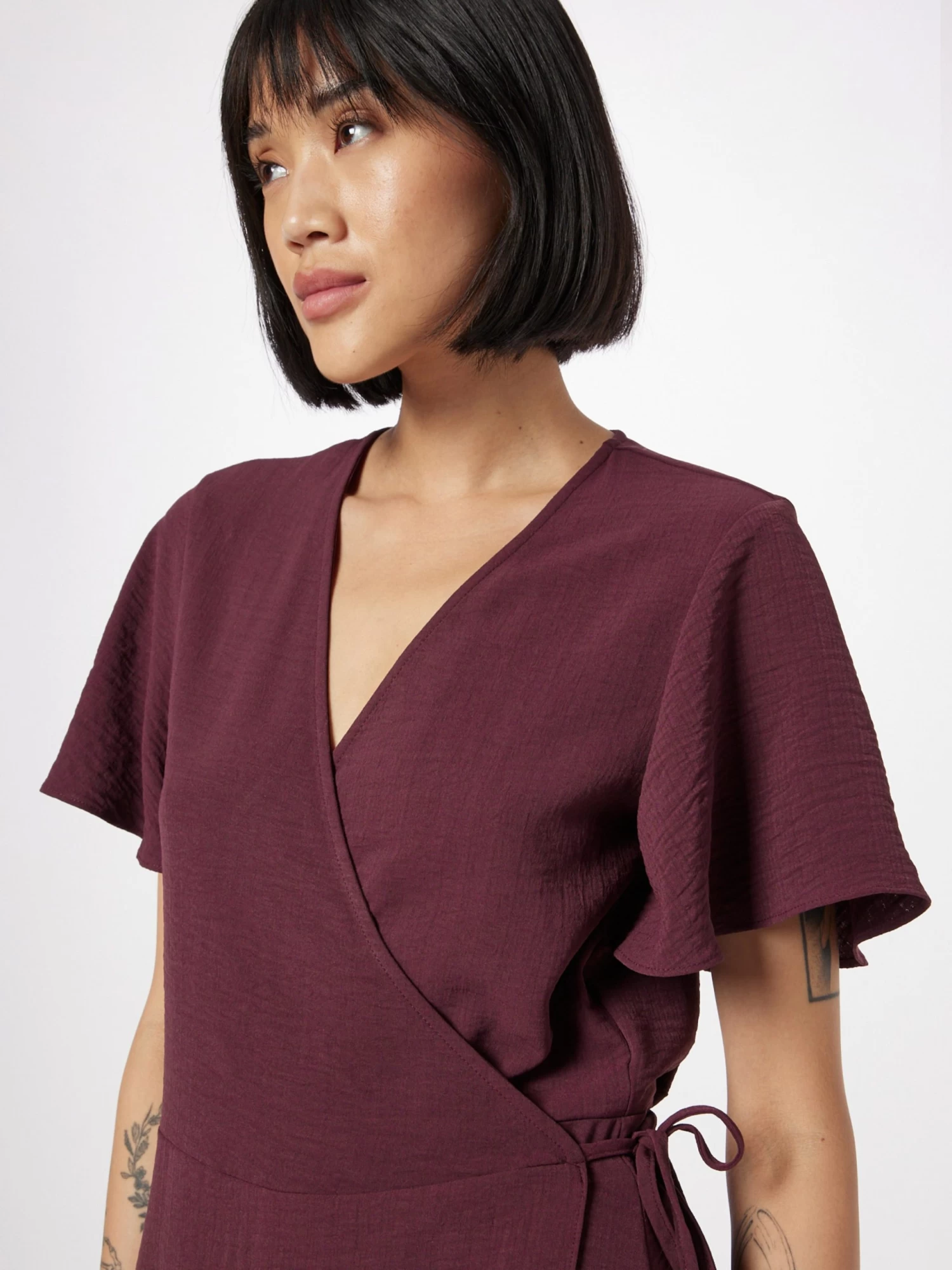 Vila Midi Jurken Jurk Lovie Dames Bordeaux 7 Vila Midi Jurken Jurk Lovie Dames Bordeaux - Afbeelding 5