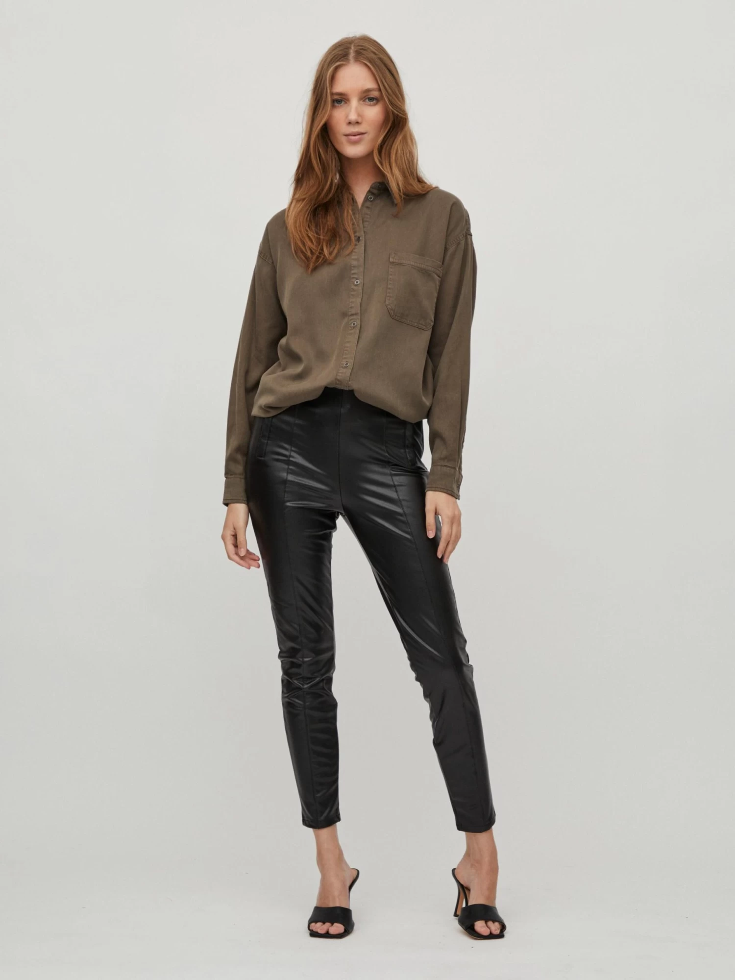 Vila Overhemden Blouse Bista Dames Olijfgroen 6 Vila Overhemden Blouse Bista Dames Olijfgroen - Afbeelding 4