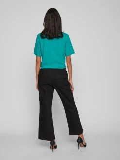 Vila Jeans Wide Leg Cargojeans Dames Zwart -Vila 234044f4e4bef2cca4323d514bdbfdd5