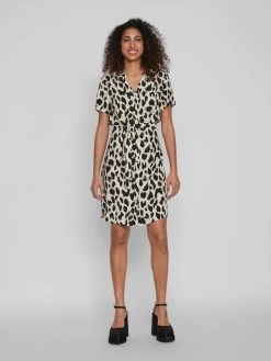 Vila Blousejurken Blousejurk Dames Beige / Zwart 10 Vila Blousejurken Blousejurk Dames Beige / Zwart -Vila 238b7f9a40d954d22e9e2bfdfaef7a8f