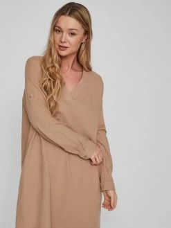 Vila Midi Jurken Jurk Ania Dames Beige 15 Vila Midi Jurken Jurk Ania Dames Beige -Vila 23a20ed2436d637520d0046d5b79470f