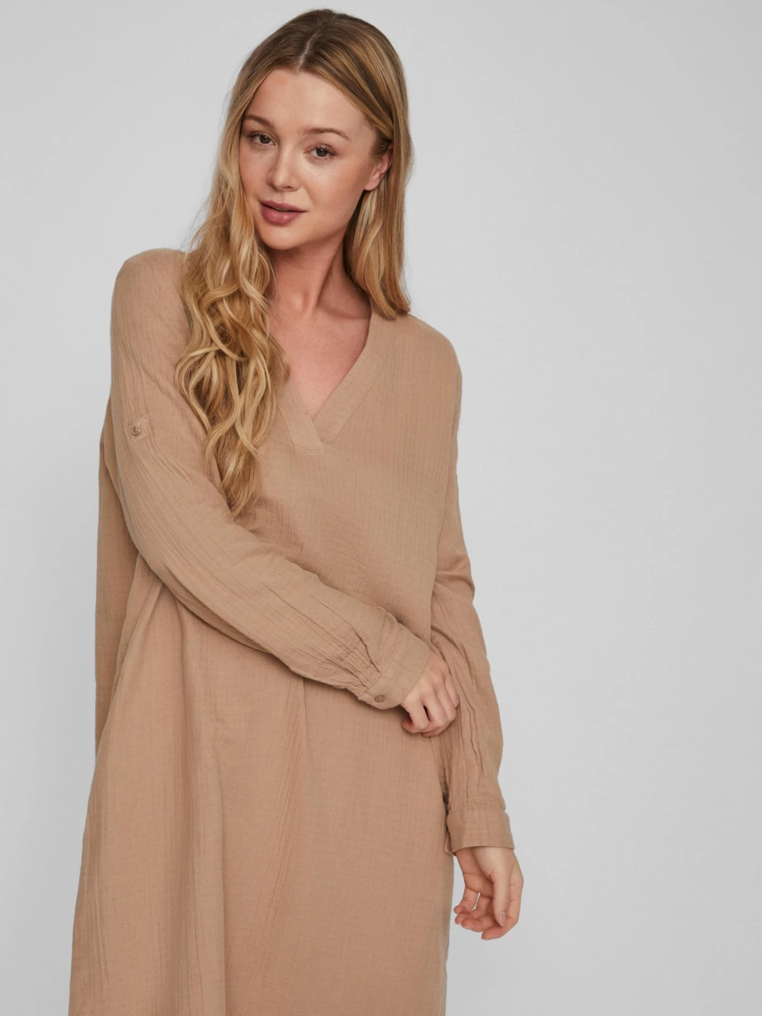 Vila Midi Jurken Jurk Ania Dames Beige 9 Vila Midi Jurken Jurk Ania Dames Beige - Afbeelding 7