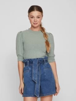 Vila T-shirts Shirt FELIA Dames Kaki -Vila 24132e356b215b3576df94c343f62604