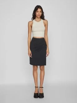 Vila Midi Rokken Rok Dames Zwart -Vila 24bb911cec5820268672ea444ad4a05a