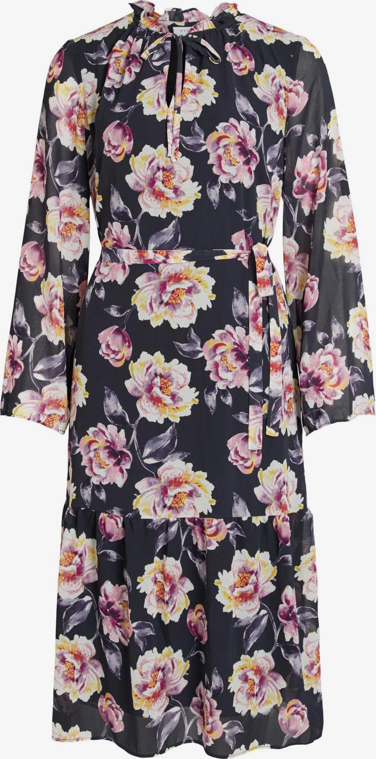 Vila Midi Jurken Jurk KAROLINA Dames Zwart 3 Vila Midi Jurken Jurk KAROLINA Dames Zwart